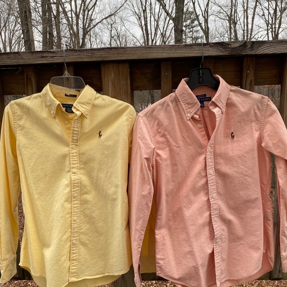 2 Ralph Lauren Womens button down top sz 2